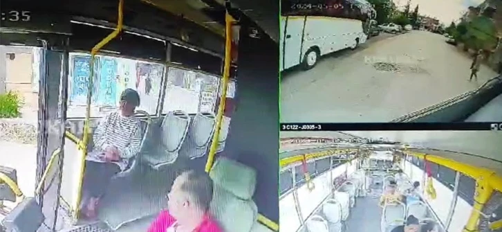 Yaşlı kadının otobüsün altında kaldığı anlar kamerada
