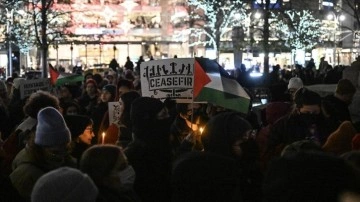 ABD'de yüzlerce kişi Hanuka Bayramı'nda "Gazze'de ateşkes talebiyle" göster