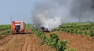 Adana’da traktör yandı

