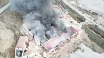 Amasya’da kontrplak fabrikasında korkutan yangın
