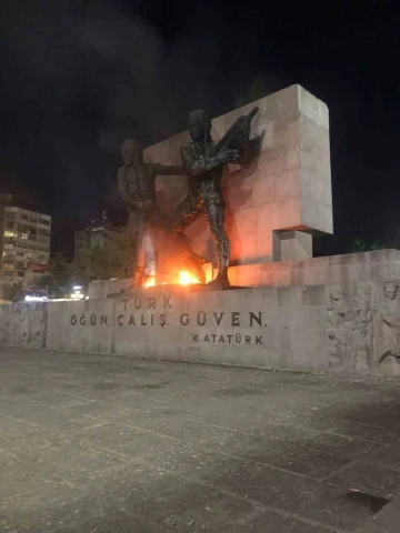 Ankara’da akıl sağlığı yerinde olmayan kişi Güvenpark’ta anıtı ateşe verdi