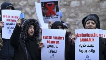Arap STK'leri İsveç'te Kur'an-ı Kerim yakılmasını İstanbul'da protesto etti