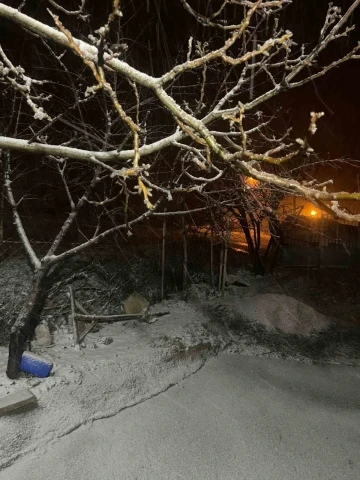 Baskil ilçesinde kar yağışı etkili oldu
