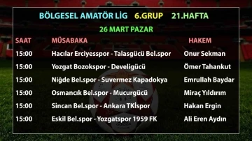Bölgesel Amatör Lig’de 21.hafta maçlarının hakemleri açıklandı
