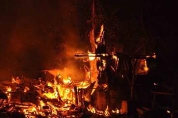 Bolu’da çıkan yangın 3 katlı ev, ahır ve samanlığı kül etti
