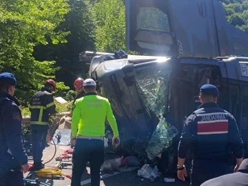 Bursa’da devrilen TIR'ın sürücüsü hayatını kaybetti