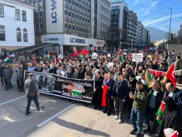 Bursa'da İsrail'i protesto Filistin'e destek yürüyüşü