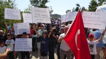 Bursa'da köylülerden mermer ocağı eylemi 