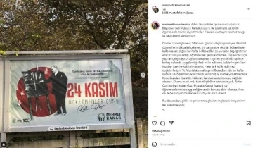 Bursa'da, tartışılan Öğretmenler Günü afişi 