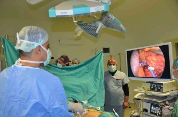 Canlı yayında kapalı tümörlü böbrek ameliyatı ve böbrek taşı operasyonu yaptılar
