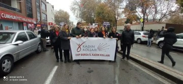 CHP Bursa, kadına yönelik şiddete karşı yürüdü