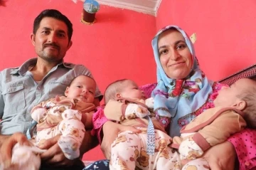Depremde yuvaları yıkılan aile üçüz bebekleriyle yeniden hayata tutundu
