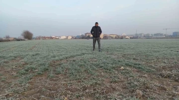 Edirne’de tarım arazileri buz tuttu
