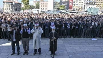 Filistin'de hayatını kaybedenler için Ankara'da gıyabi cenaze namazı kılındı
