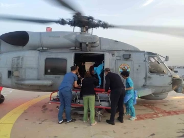 Hatay Devlet Hastanesinde tedavi gören vatandaş askeri helikopterle Adana’ya sevk edildi