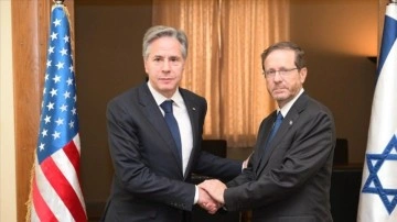 İsrail Cumhurbaşkanı Herzog ile ABD Dışişleri Bakanı Blinken Tel Aviv'de görüştü