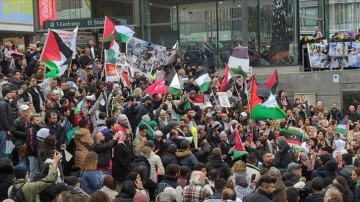 İsveç'te Filistin'e destek gösterisi