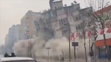 Kahramanmaraşlı afetzede İsmail Kazan görev yaptığı apartmanın yıkıldığı anı görüntüledi
