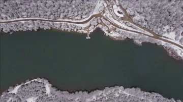 Karabük'teki Ortakçılar Göleti havadan görüntülendi