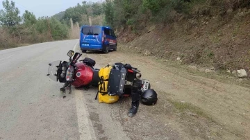Motosiklet kazası: Rusya uyruklu sürücü ağır yaralandı
