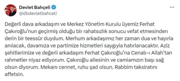 MHP lideri Bahçeli, MYK üyesi Ferhat Çakıroğlu için taziye mesajı yayımladı
