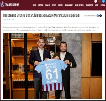 Murat Kurum, Trabzonspor Başkanı Ertuğrul Doğan’ı ziyaret etti
