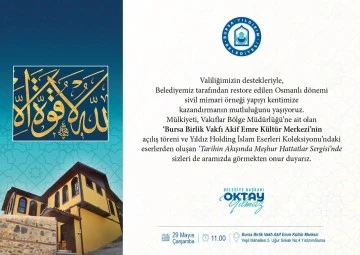 'Tarihin Akışında Meşhur Hattatlar' sergisi Bursalıların beğenisine sunuluyor 