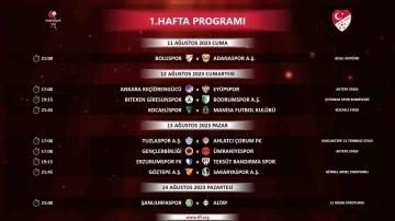 Trendyol 1. Lig’de ilk 5 hafta programı açıklandı
