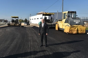 Bursa Yenişehir'de okullar bölgesinde asfalt çalışması