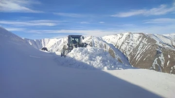 Yüksekova’nın 3 bin rakımlı dağlarında karla mücadele çalışması
