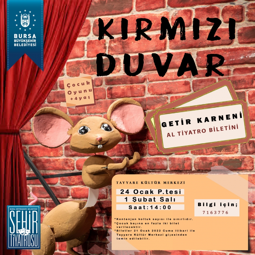 Bursa'da karneyi getiren tiyatro biletini kapıyor
